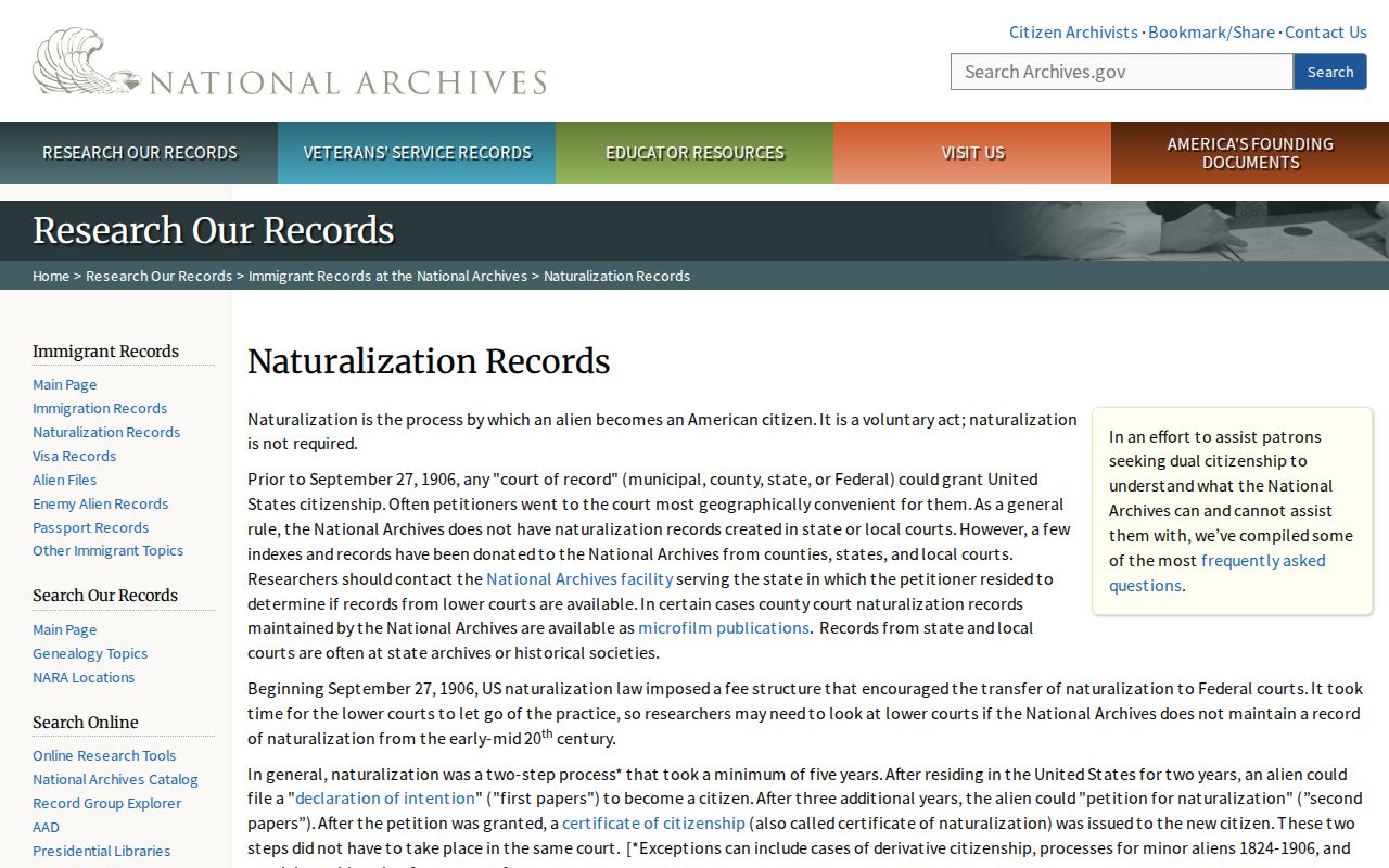 Douglas County neighbors National Archives naturalization records source
