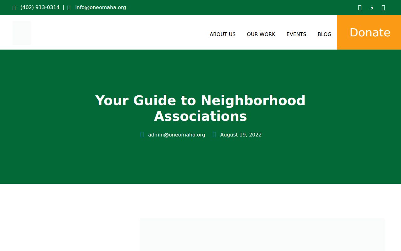 Douglas County neighbors One Omaha neighborhood associations directory