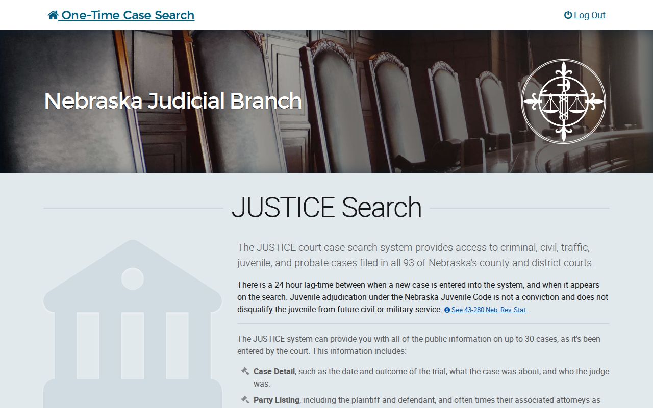 Douglas County resident lookup Nebraska JUSTICE one-time name search