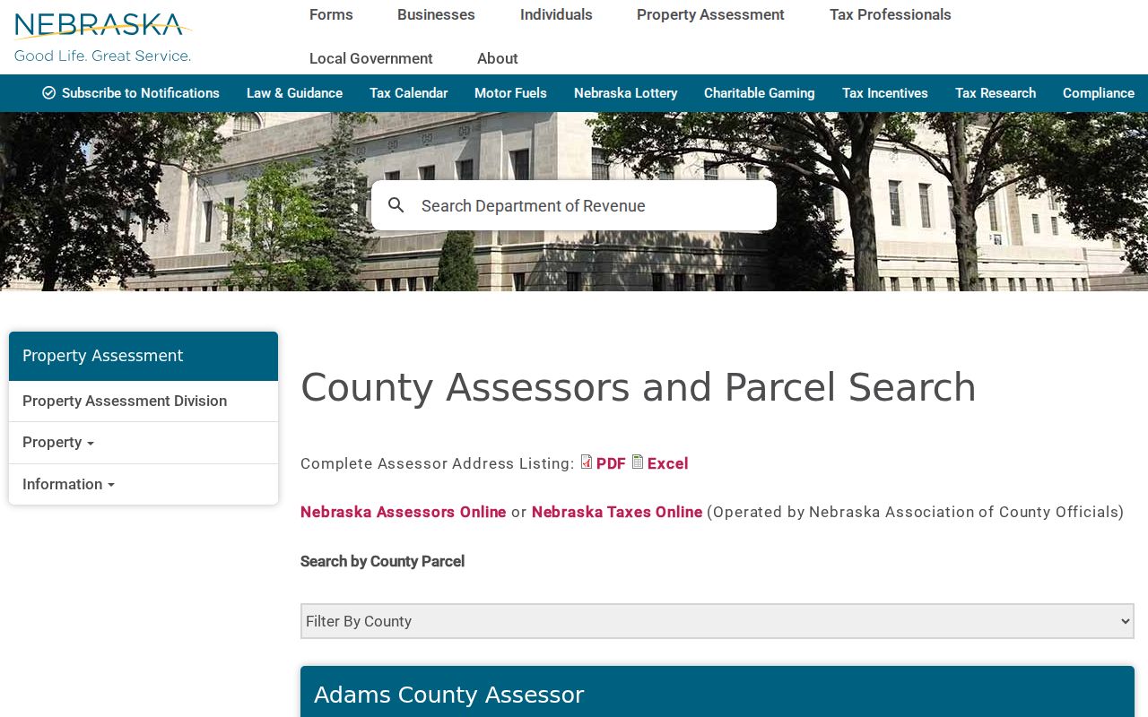 Douglas County street directory Nebraska assessor and parcel search source